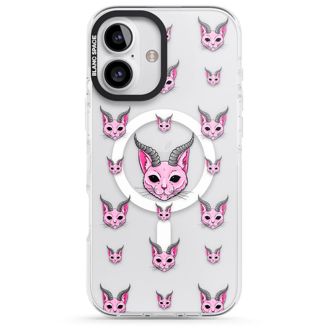 iPhone 16 Pro Max Demon Cat Pattern Black Impact Phone Case