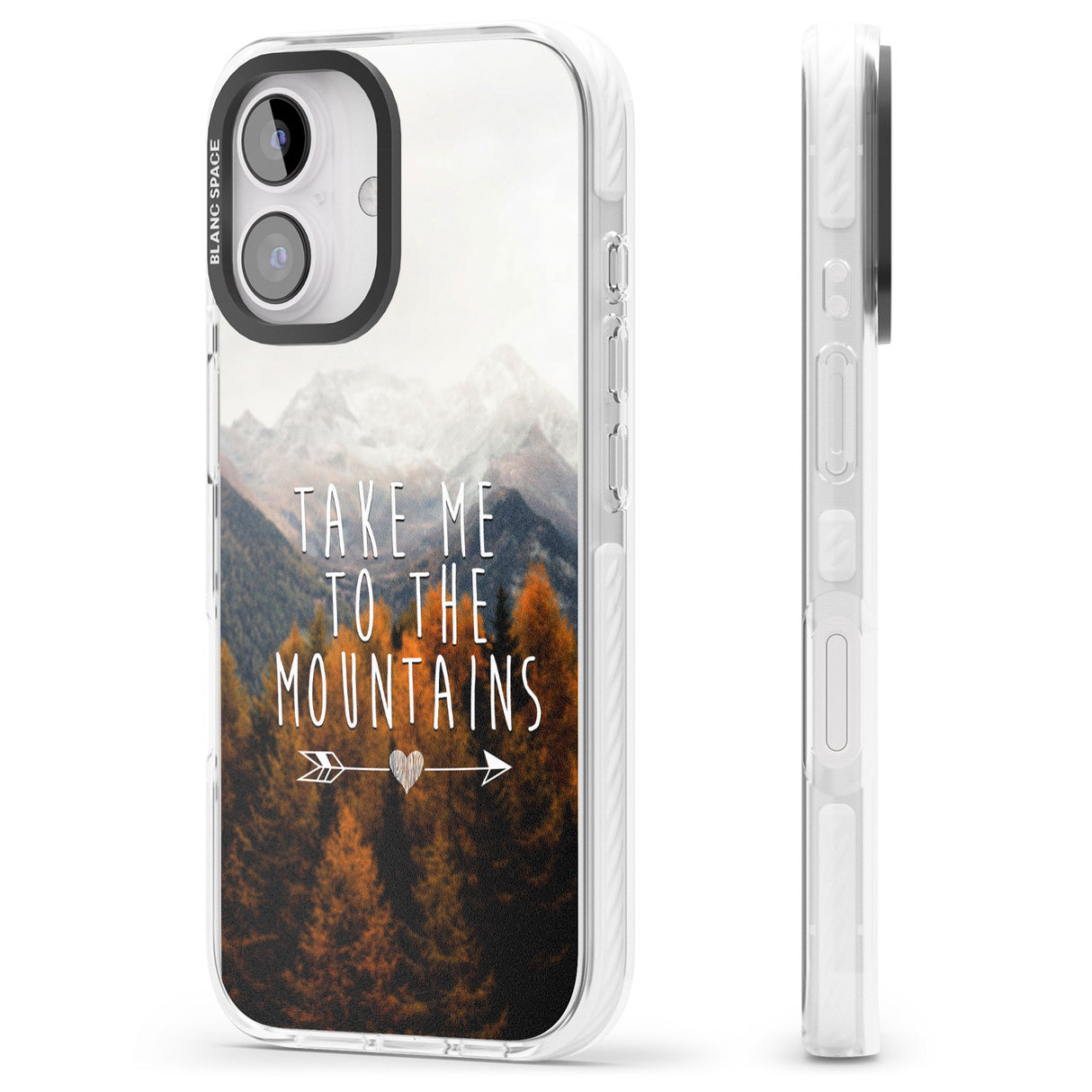 iPhone 16 Pro Max Take Me Mountains Quote Black Impact Phone Case