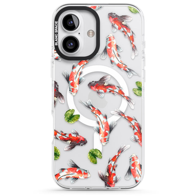 iPhone 16 Pro Max Koi Fish Japanese Watercolour Black Impact Phone Case