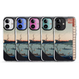 iPhone 16 Pro Max Vintage Japanese Illustrations Lake At Sunset Black Impact Phone Case