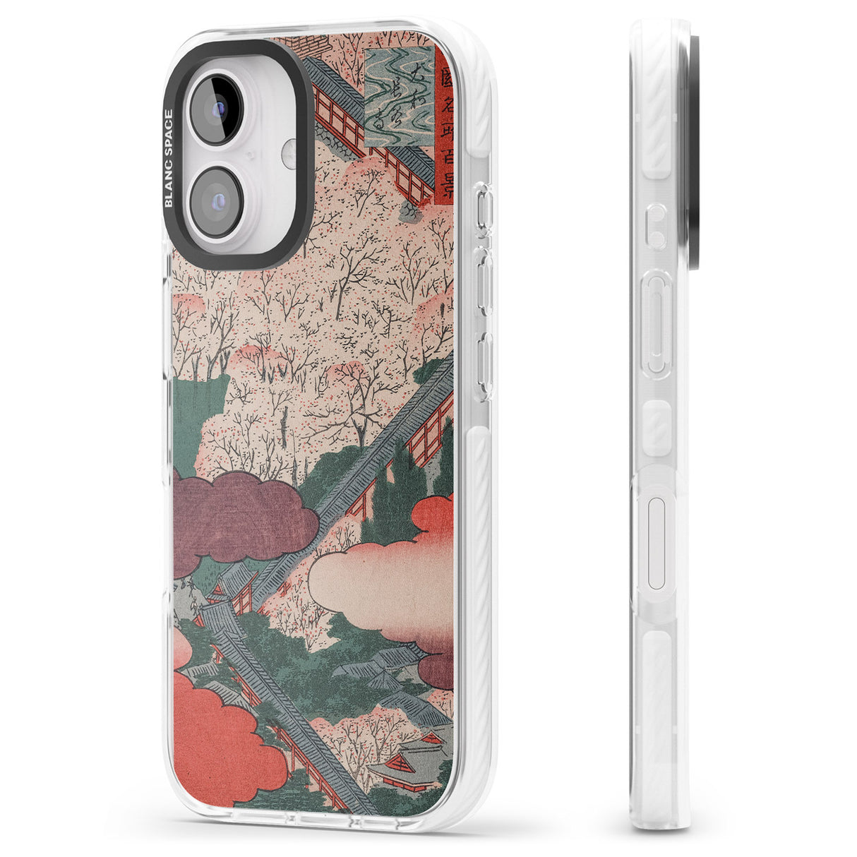 iPhone 16 Pro Max Vintage Japanese Illustrations Japanese City Black Impact Phone Case