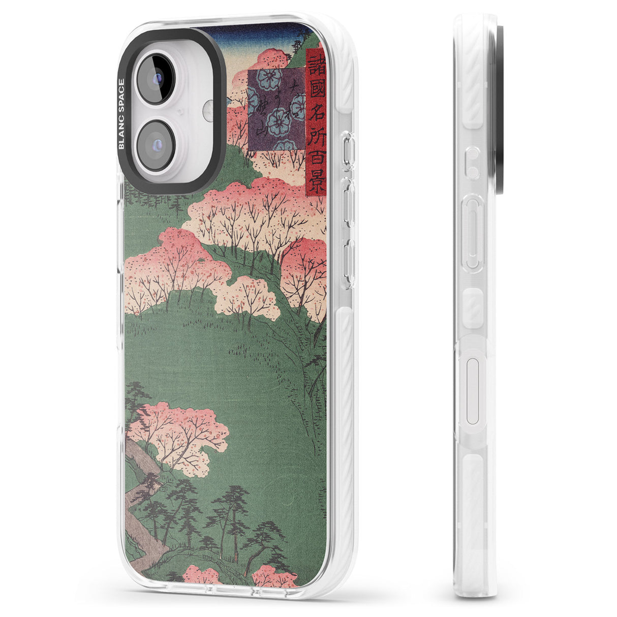 iPhone 16 Pro Max Japanese Illustration Cherry Blossom Forest Black Impact Phone Case