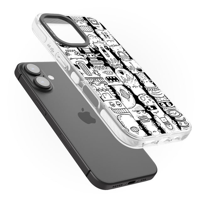 iPhone 16 Pro Max Monochrome Heads Black Impact Phone Case