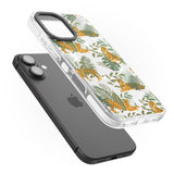 iPhone 16 Pro Max ClearTiger & Fern Jungle Cat Pattern Black Impact Phone Case