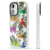 iPhone 16 Pro Max Colourful Tiger Jungle Cat Pattern Black Impact Phone Case