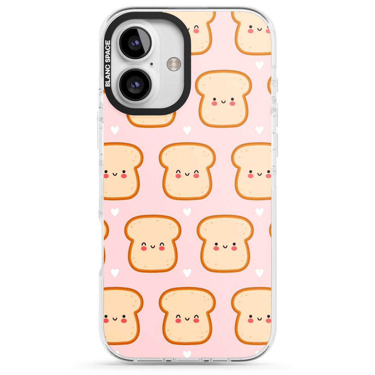 iPhone 16 Pro Max Bread Faces Kawaii Pattern Black Impact Phone Case