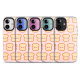 iPhone 16 Pro Max Bread Faces Kawaii Pattern Black Impact Phone Case