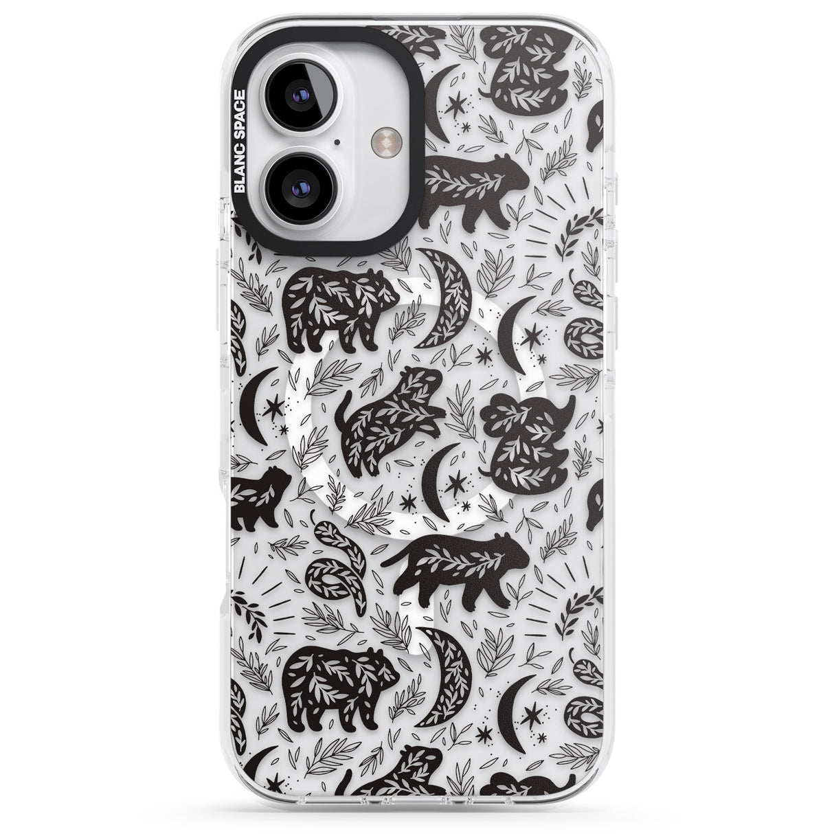 iPhone 16 Pro Max Leafy Bears Black Impact Phone Case