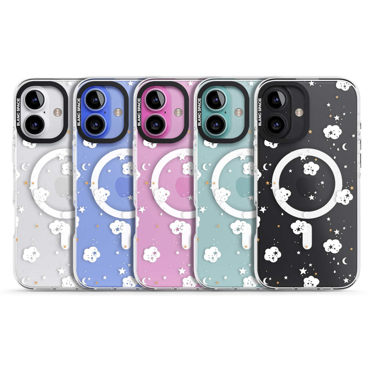 iPhone 16 Pro Max Stars & Clouds Black Impact Phone Case