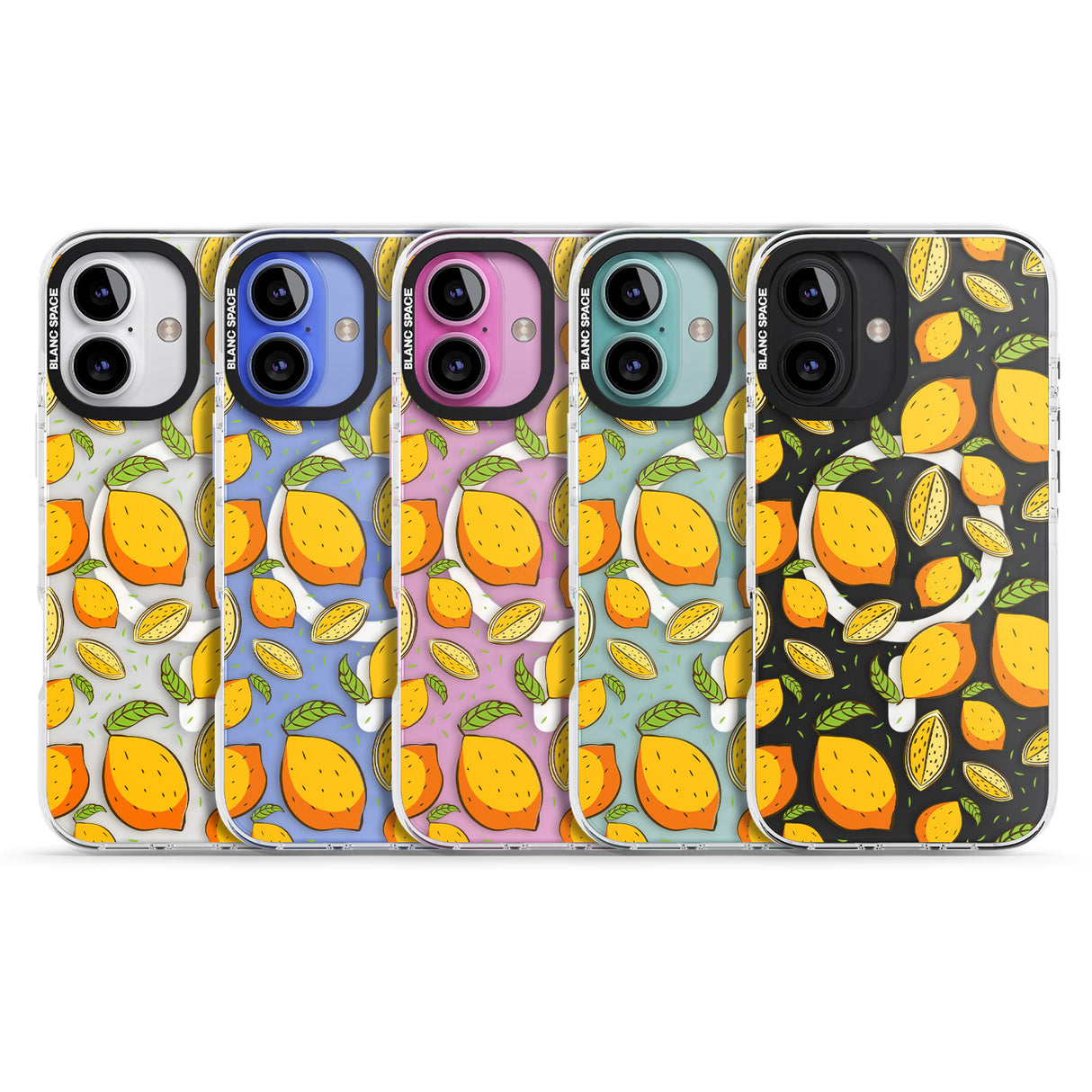 iPhone 16 Pro Max Lemon Pattern Black Impact Phone Case