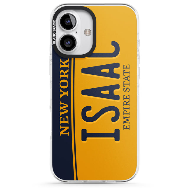 iPhone 16 Pro Max New York License Plate Black Impact Phone Case