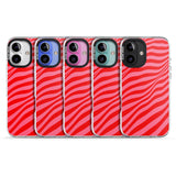 iPhone 16 Pro Max Pink & Red Distorted Line Black Impact Phone Case