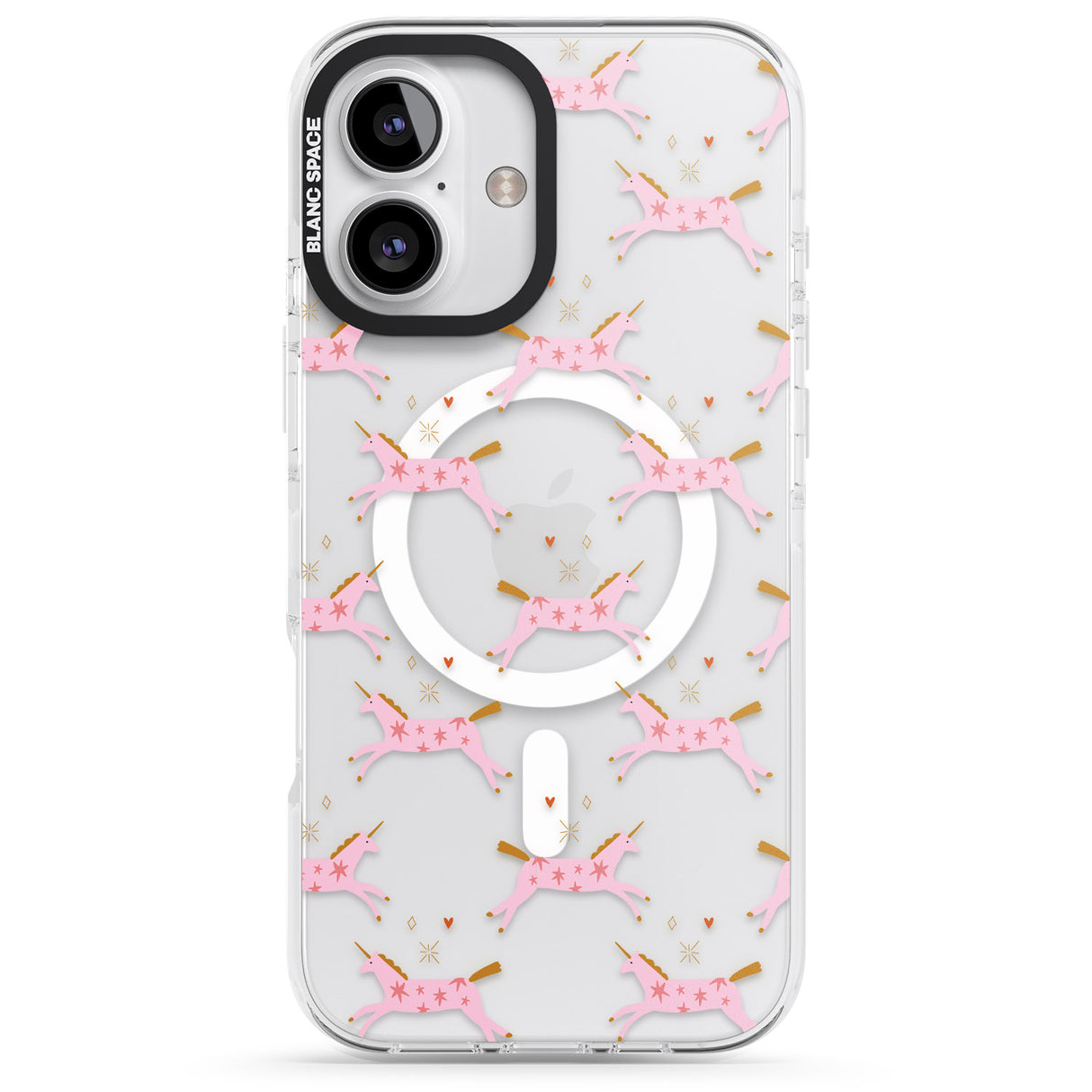 iPhone 16 Pro Max Pink Unicorns Black Impact Phone Case