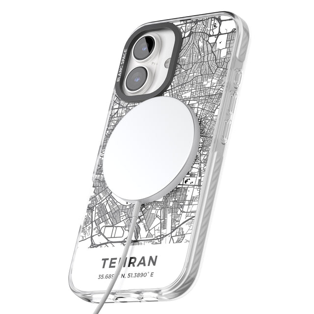 iPhone 16 Pro Max Map of Tehran, Iran Black Impact Phone Case