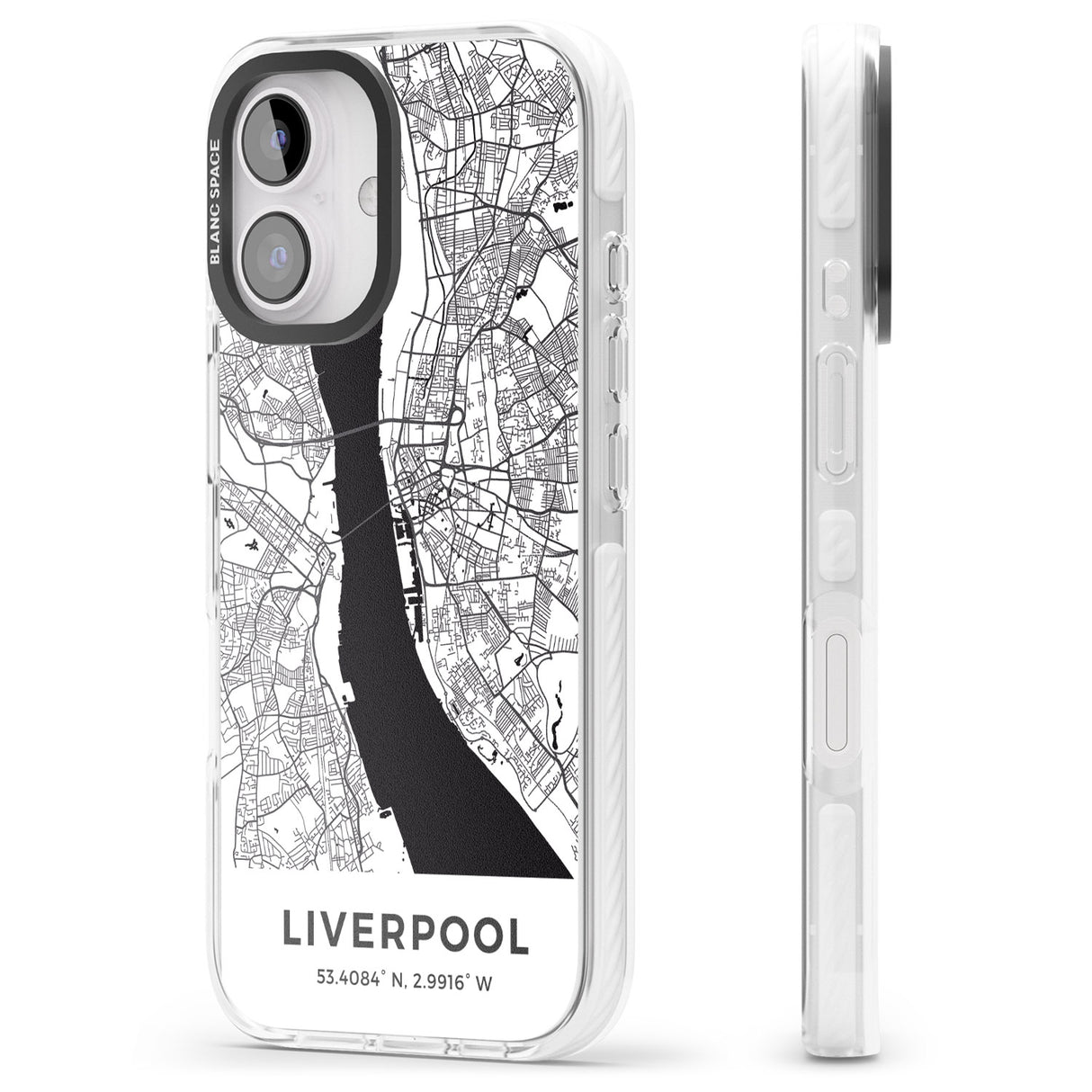 iPhone 16 Pro Max Map of Liverpool, England Black Impact Phone Case