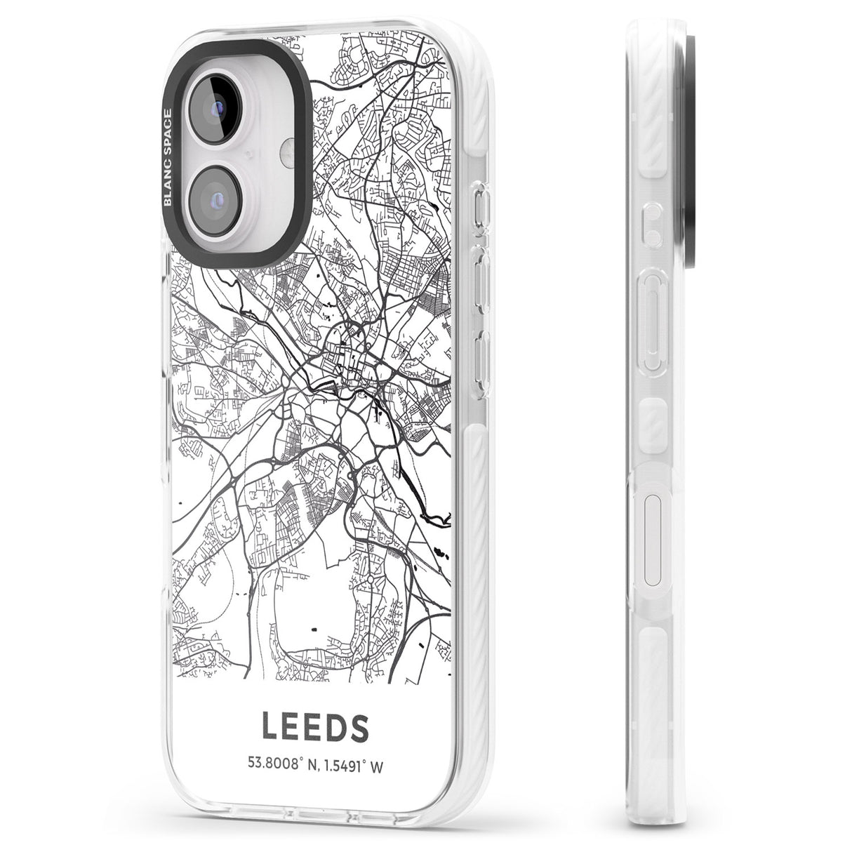 iPhone 16 Pro Max Map of Leeds, England Black Impact Phone Case