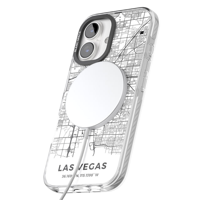 iPhone 16 Pro Max Map of Las Vegas, Nevada Black Impact Phone Case