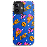 iPhone 16 Pro Max Psychedelic Love Pizza Pattern Black Impact Phone Case