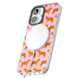 iPhone 16 Pro Max Tigers on Pink Pattern Black Impact Phone Case