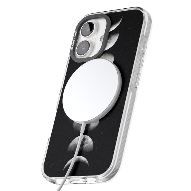 iPhone 16 Pro Max Phases Of The Moon Black Impact Phone Case