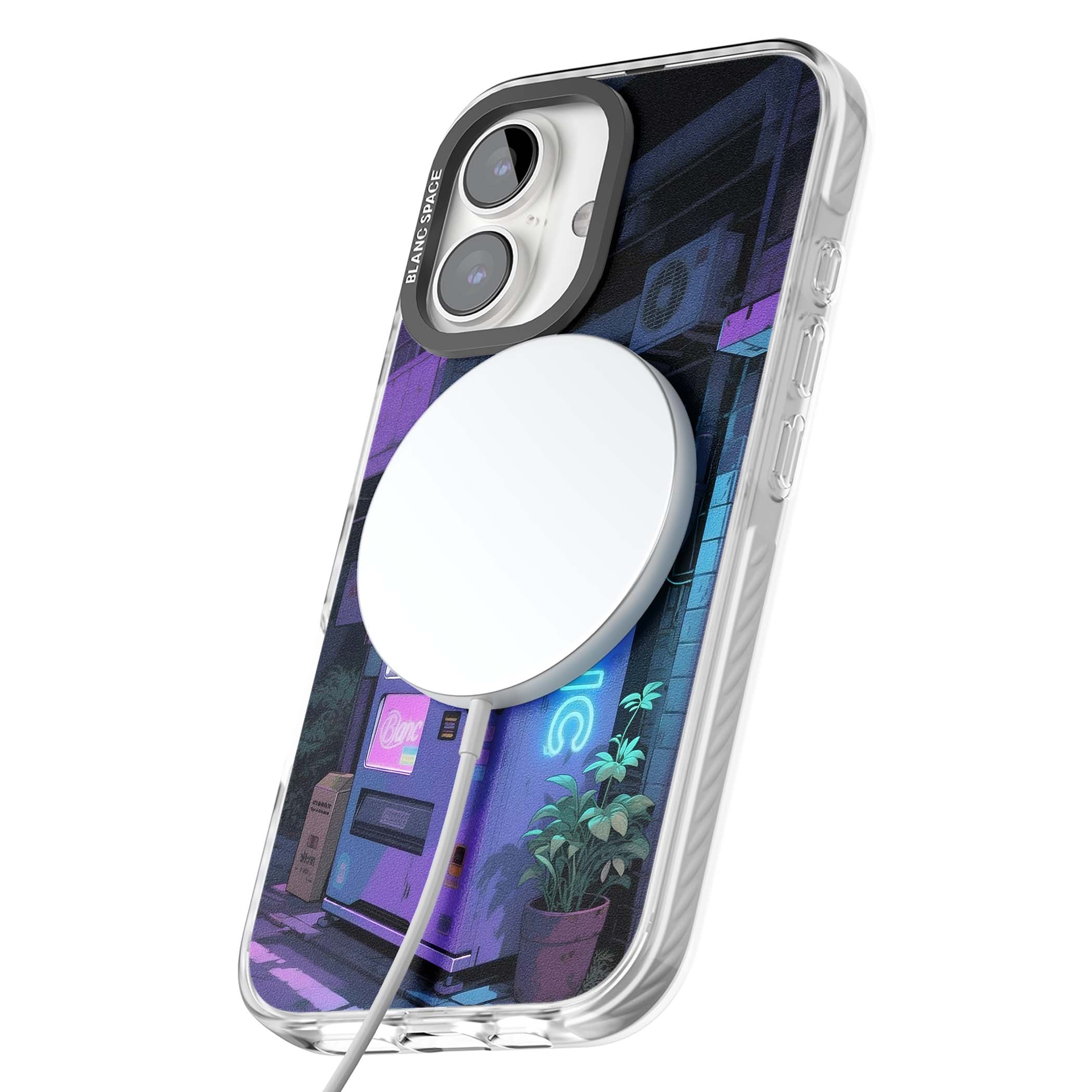 Shibuya Glow Japanese iPhone case featuring a glowing Tokyo vending machine, neon signage, and moody purple alleyway | Impact Magsafe case for iPhone 16, iPhone 16 Plus