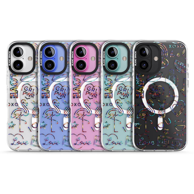 iPhone 16 Pro Max Funky nebula Neon Sign Black Impact Phone Case