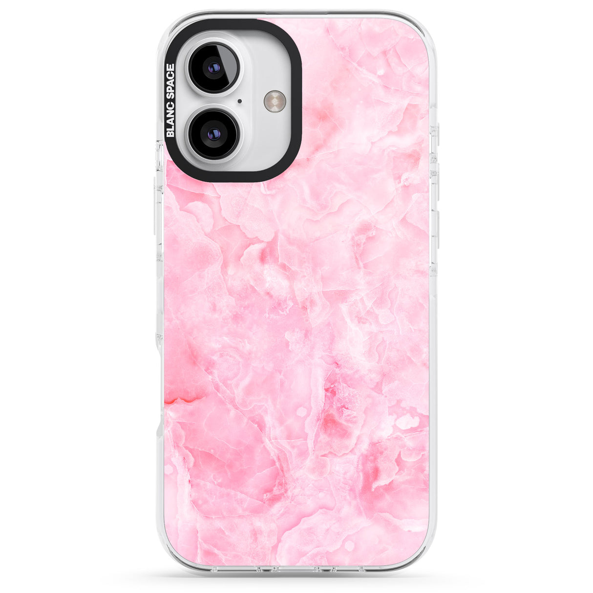 iPhone 16 Pro Max Bright Pink Onyx Marble Texture Black Impact Phone Case