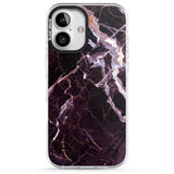 iPhone 16 Pro Max Black, Purple & Yellow shattered Marble Black Impact Phone Case