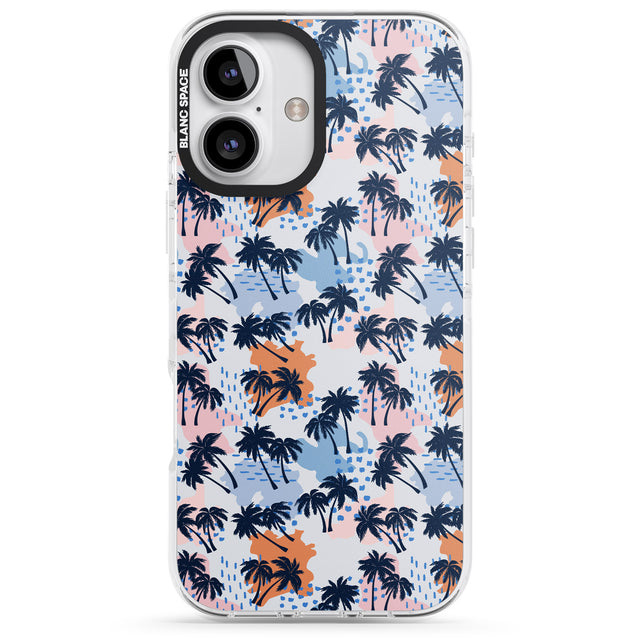 iPhone 16 Pro Max Summer Palm Trees Black Impact Phone Case