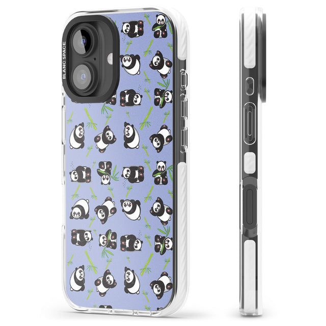 iPhone 16 Pro Max Panda Pattern Black Impact Phone Case