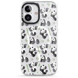 iPhone 16 Pro Max Watercolour Panda Pattern Black Impact Phone Case