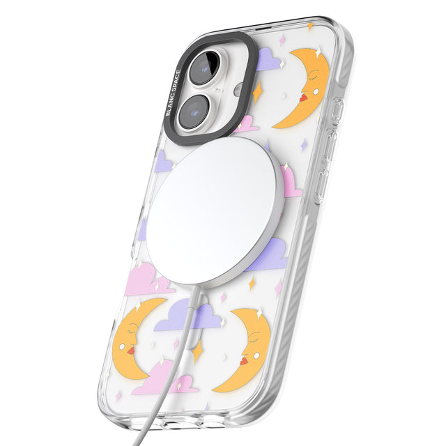 iPhone 16 Pro Max Moons & Clouds Black Impact Phone Case