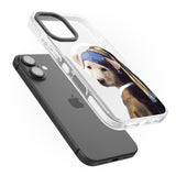 iPhone 16 Pro Max Doggo with a Pearl Earring Black Impact Phone Case