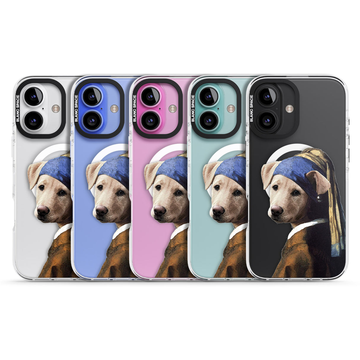 iPhone 16 Pro Max Doggo with a Pearl Earring Black Impact Phone Case