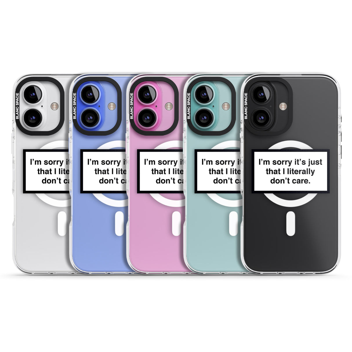 iPhone 16 Pro Max I Literally Don't Care Black Impact Phone Case