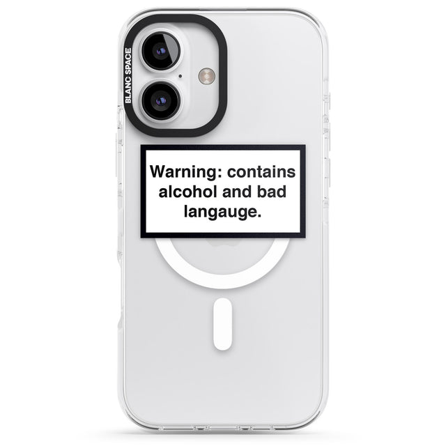 iPhone 16 Pro Max Warning: Contains Alcohol & Bad Language Black Impact Phone Case