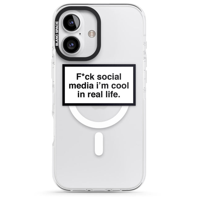 iPhone 16 Pro Max F*ck Social Media Black Impact Phone Case