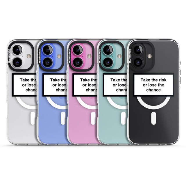 iPhone 16 Pro Max Take the risk or lose the chance Black Impact Phone Case