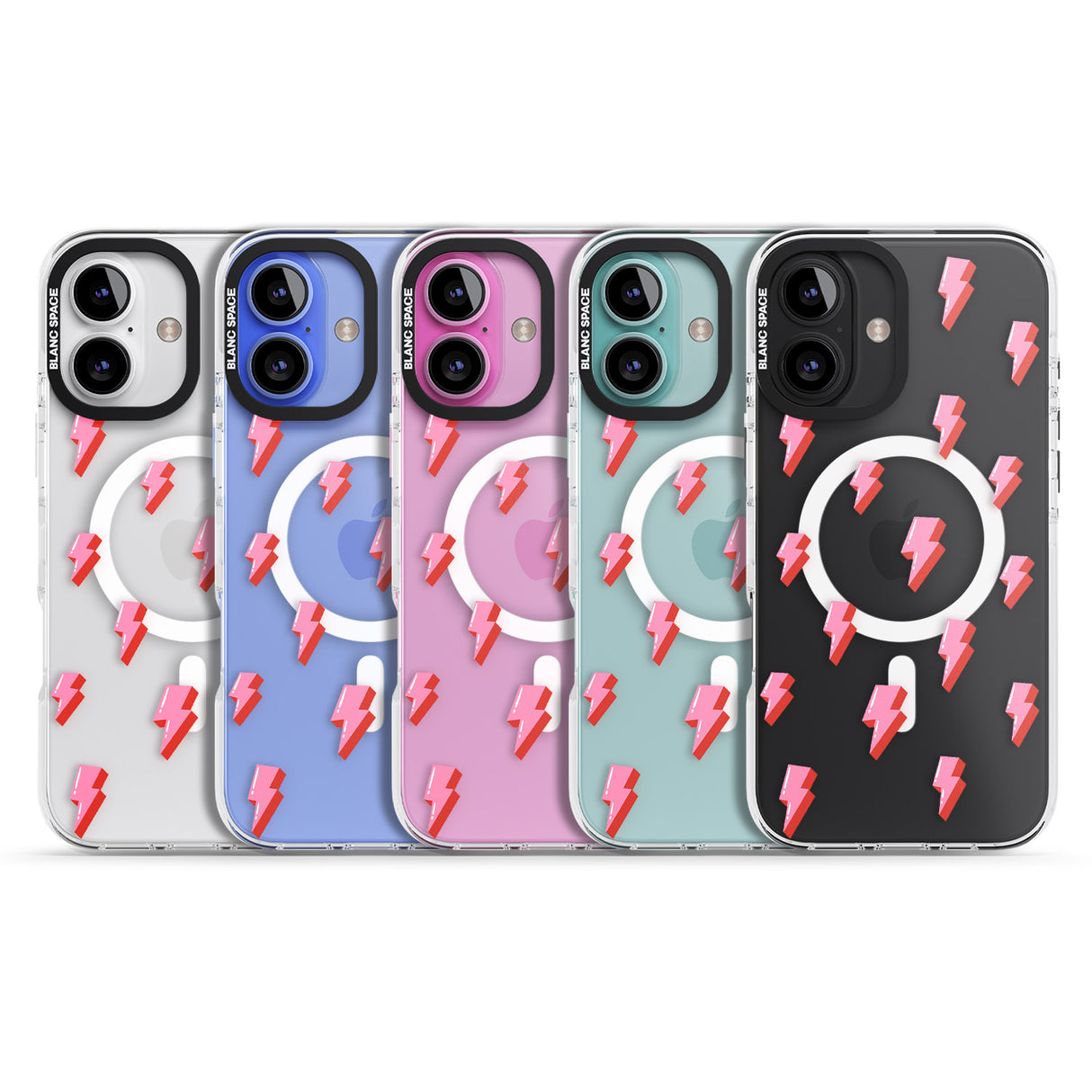 iPhone 16 Pro Max Pink Bolt Pattern Black Impact Phone Case