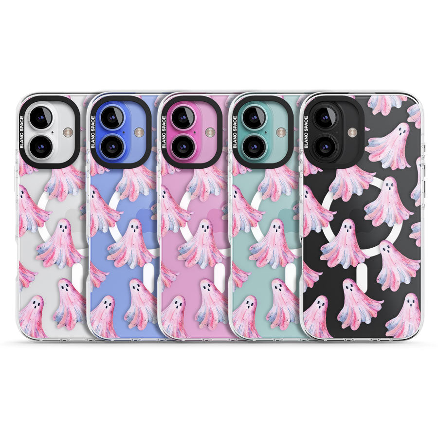 Pink Ghosts Impact Magsafe Phone Case for iPhone 16, iPhone 16 Plus