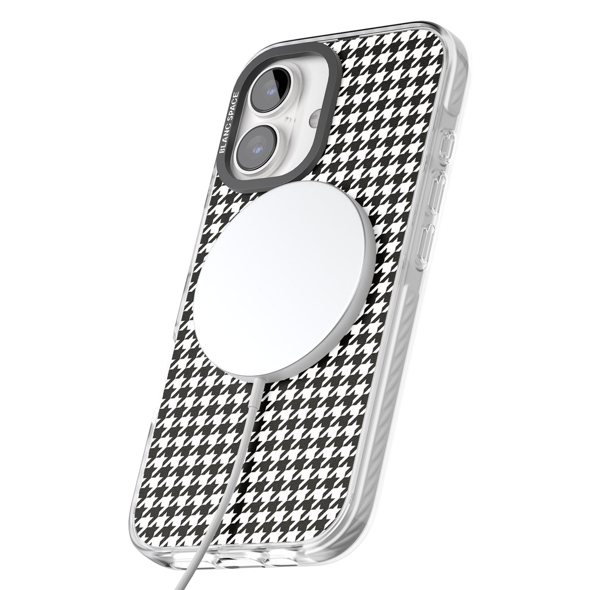 iPhone 16 Pro Max Chic Houndstooth Check Black Impact Phone Case