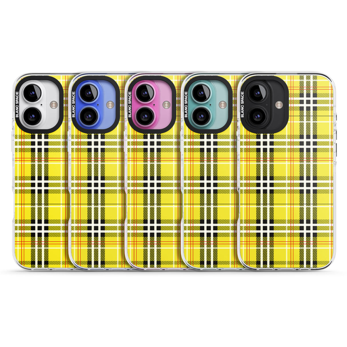 iPhone 16 Pro Max Yellow Plaid Black Impact Phone Case