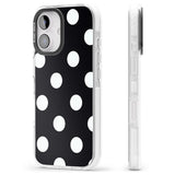 iPhone 16 Pro Max Chic Black Polka Dot Black Impact Phone Case