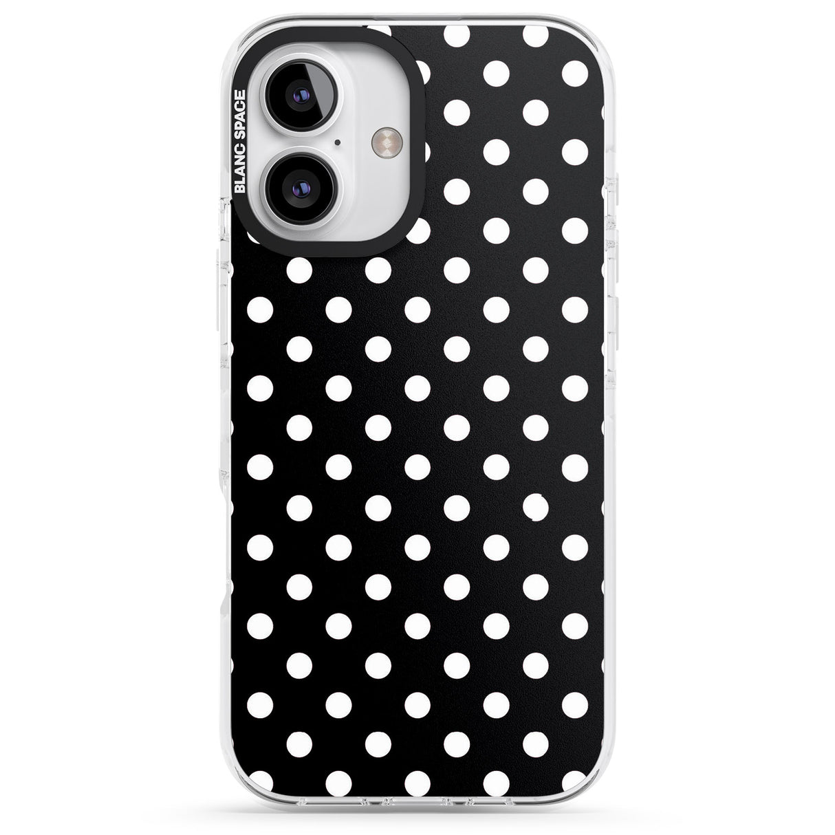 iPhone 16 Pro Max Designer Chic Black Polka Dot Black Impact Phone Case