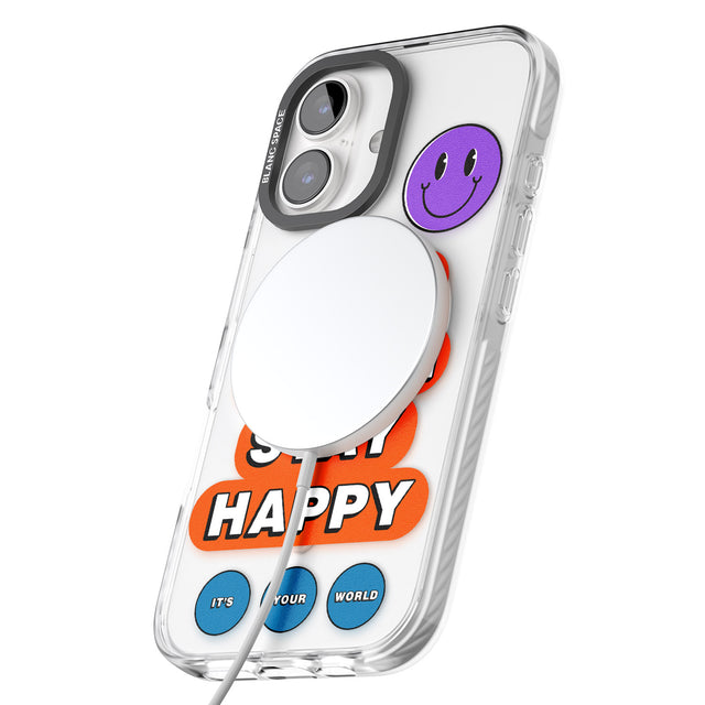 iPhone 16 Keep Going Stay Happy Clear Impact Phone Case