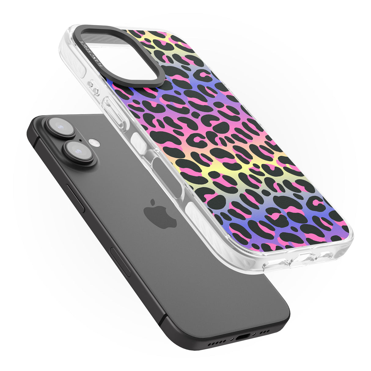 iPhone 16 Pro Max Rainbow Gradient Leopard Print Black Impact Phone Case