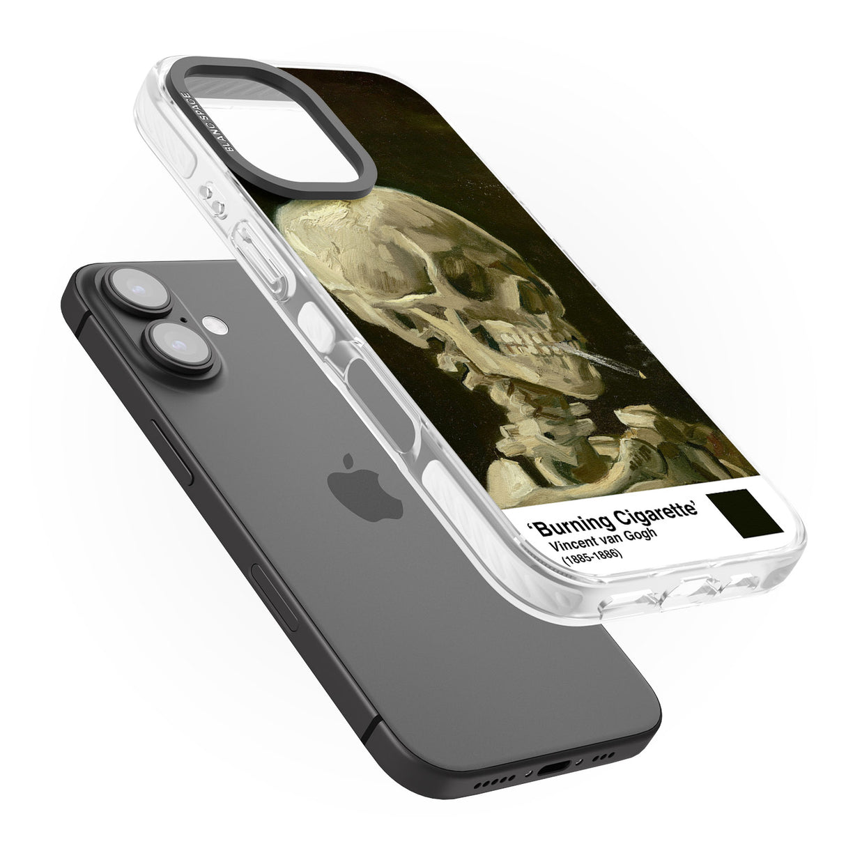 iPhone 16 Pro Max Skull of a Skeleton with Burning Cigarette Black Impact Phone Case