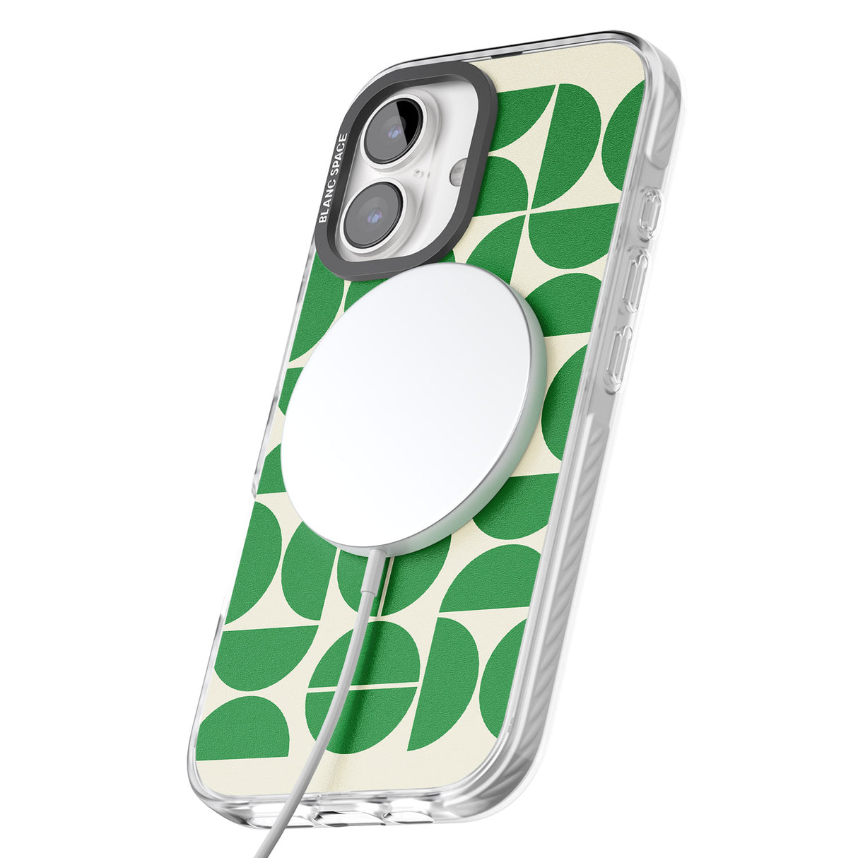 iPhone 16 Pro Max Retro Green Circles Black Impact Phone Case