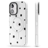 iPhone 16 Pro Max Black Stars Pattern Black Impact Phone Case