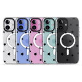 iPhone 16 Pro Max Black Stars Pattern Black Impact Phone Case